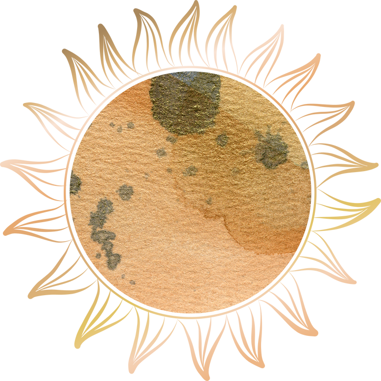 Golden Sun Painted Illustration Cutout